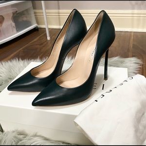 CASADEI BLADE HEEL IN STAINLESS STEEL. 115 MM / 4.5 INCHES. 100% MADE IN ITALY.